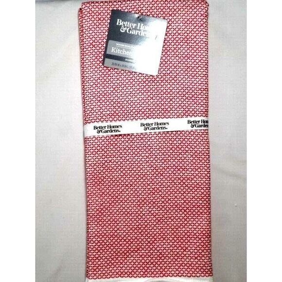 Better Homes & Gardens Oversized Woven Kitchen Towels Red White 2pc Gift NEW - Picture 2 of 6
